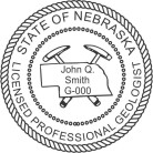 Nebraska Professional Geologist Seal Rubber Stamp conforms to North Dakota  laws. Great for Professional Architect and Engineer stamps.