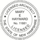 New Hampshire Licensed Architect Seal  Trodat Self-inking  Stamp conforms to state  laws. For Professional Architect and Engineer stamps.