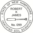 New Hampshire Professional Forester Seal traditional rubber stamp to state laws. For Professional Architect and Engineer stamps.