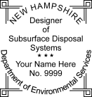 New Hampshire Subsurface Disposal System Designer Seal  Trodat Self-inking  Stamp conforms to state  laws. For Professional Architect and Engineer stamps.