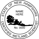 New Hampshire Certified Wetland Scientist Seal  Trodat Self-inking  Stamp conforms to state  laws. For Professional Architect and Engineer stamps.