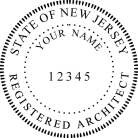 New Jersey Registered Architect Seal conforms  to state  laws. For Professional Architect and Engineers.