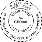 New Jersey Professional Engineer & Land Surveyor Seal Personal embosser conforms  to state  laws. For Professional Architect and Engineers.