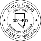 Nevada Residential Designer Seal Stamp Traditional rubber stamp conforms to Nevada laws.