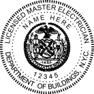 New York Licensed Master Electrician Seal  Trodat Self-inking  Stamp conforms to state  laws. For Professional Architect and Engineer stamps.