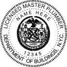 New York Licensed Master Plumber Seal pre-inked X-Stamper conforms to state  laws. For Professional Architect and Engineer stamps.