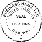 This  Oklahoma Limited Liability Company Seal Traditional rubber stamp conforms to state laws.