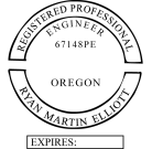 Oregon Professional Engineer Seal pre-inked X-Stamper conforms to state  laws. For Professional Architect and Engineer stamps.