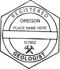 Oregon Registered Geologist Seal Trodat Pre inked  Stamp conforms to Idaho  laws. For Professional Architect and Engineer stamps.High Quality Stamps.