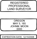 Oregon Professional Land Surveyor Seal pre-inked X-Stamper conforms to state  laws. For Professional Architect and Engineer stamps.