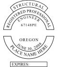 Oregon Registered Structural Engineer Seal  Trodat Self-inking  Stamp conforms to state  laws. For Professional Architect and Engineer stamps.