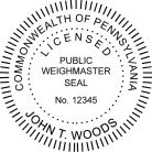 Pennsylvania Weighmaster Seal  Trodat Self-inking  Stamp conforms to state  laws. For Professional Architect and Engineer stamps.