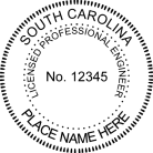 South Carolina Engineer Seal traditional rubber stamp to state laws. For Professional Architect and Engineer stamps.