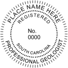 South Carolina Professional Geologist Seal Personal embosser conforms to state laws. For Professional Architect and Engineers.