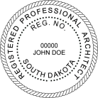 South Dakota Architect Seal self inking  conforms to Nevada laws. For Professional Architect and Engineer stamps. Engineer stamps high quality.