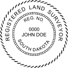 South Dakota Land Surveyor Seal self inking Traditional rubber stamp  conforms to Nevada laws. For Professional Architect and Engineer stamps.