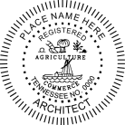Tennessee Registered Architect Seal pre-inked X-Stamper conforms to state  laws. For Professional Architect and Engineer stamps.