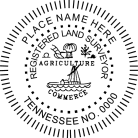 Tennessee  Registered Land Surveyor Seal traditional rubber stamp to state laws. For Professional Architect and Engineer stamps.