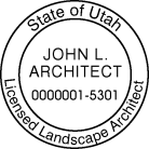 Order today from Salt Lake Stamp. Utah Professional Utah Landscape Architect  Stamp Seal Trodat self-inking stamp conforms to Utah laws. We also carry Engineer Stamps