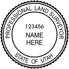 Utah  Land Surveyor seal stamp traditional rubber stamp conforms to Utah  laws. For Professional Architect and Engineer stamps.