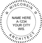 Order here today at Salt Lake Stamp. Wisconsin Architect Seal self inking Trodat stamp  guaranteed to last. 	Fast Shipping
