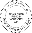 Wisconsin Professional Hydrologist Seal Embosser