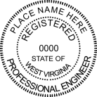 West Virginia Professional Engineer Seal traditional rubber stamp to state laws. For Professional Architect and Engineer stamps.