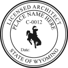 Wyoming Architect Seal Stamp Seal pre-inked Xstamper stamp conforms to Wyoming  laws. For Professional Architect and Engineer stamps.