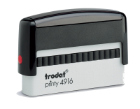 Custom Logo Self-Inking Stamp 3/8 in. x 2-3/4 in, 4916 Trodat Printy Trodat Self-inking. They are climate neutral, intuitive and clean replacement of ink pads, incredibly small & light.