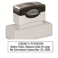 Alaska notary pre-inked X-Stamper conforms to state laws. Violet ink size 5/8" x 2-1/2" X stamper- Just Made Better